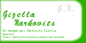 gizella markovits business card